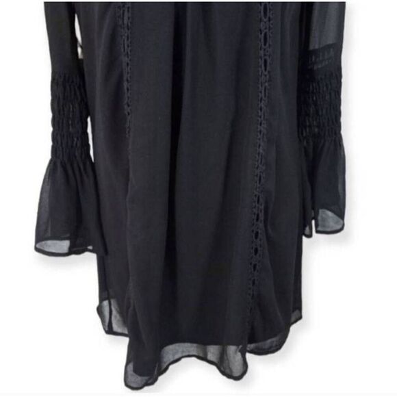 SEQUIN HEARTS BLACK BELL SLEEVE DRESS SZ.S EUC. - Picture 3 of 8